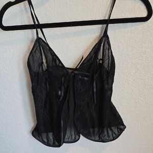 Exposed Black Lace Camisole Lingere